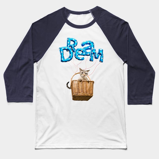 Dream (Blue Background) Baseball T-Shirt by leBoosh-Designs